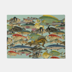 Ocean Fish Fishing Tropical Fish Exotic Colorful   Doormat
