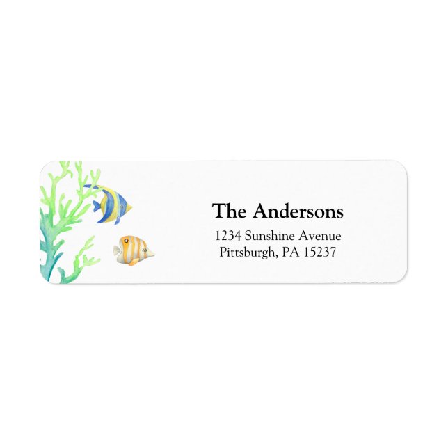Ocean Fish Return Address Return Address Label (Front)