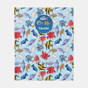 Ocean Fishes Fleece Blanket