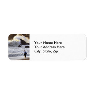 Ocean Fishing Return Address Label