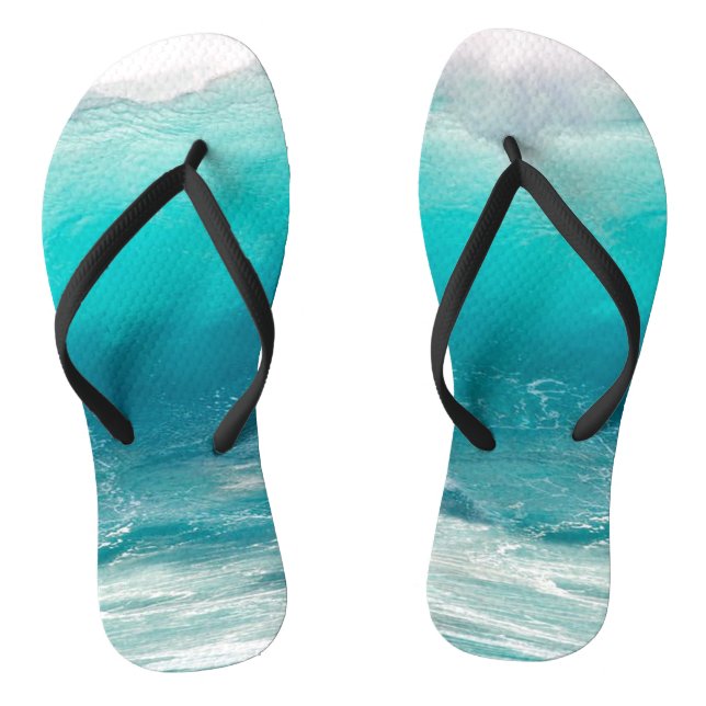 Ocean Flops Custom Surfing Wave Template Thongs (Footbed)