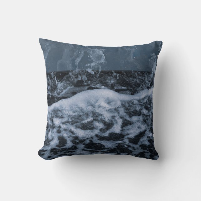 Ocean Foam Splash Closeup 1 Cushion (Front)