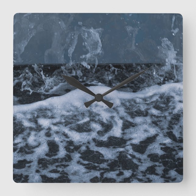 Ocean Foam Splash Closeup 1 Square Wall Clock (Front)