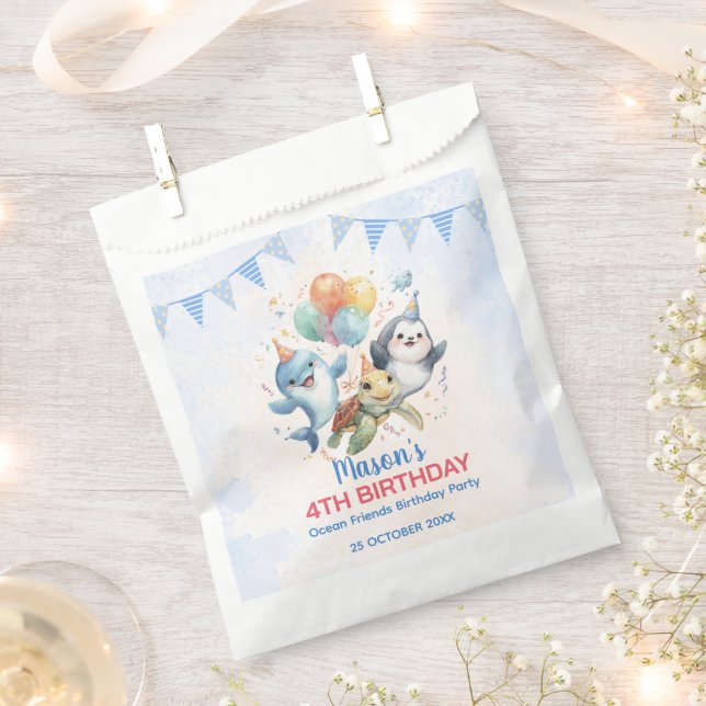 Ocean Friends Birthday  Favour Bag (Clipped)