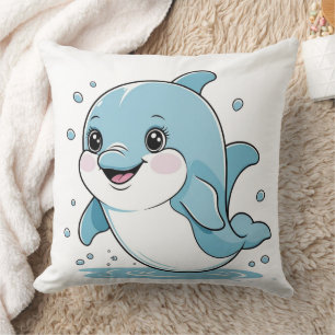 Ocean Friends Cute Sea Creatures Dolphin Cushion
