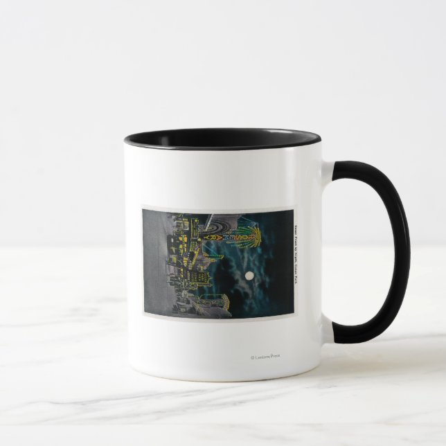 Ocean Front at Night, Ocean Park Mug (Right)