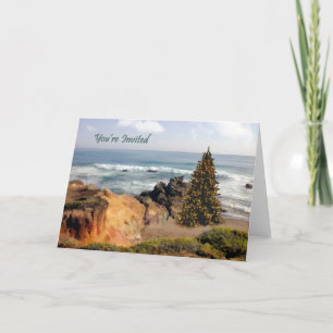 Ocean Front Christmas Tree Holiday Card