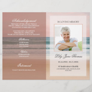 Ocean Funeral Program   In Loving Memory Flyer