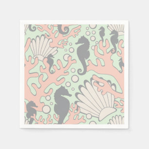 Ocean Garden Pastel Cocktail Napkins