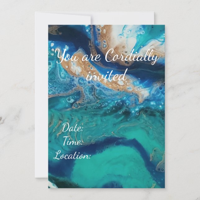 Ocean Geode Invitation (Front)