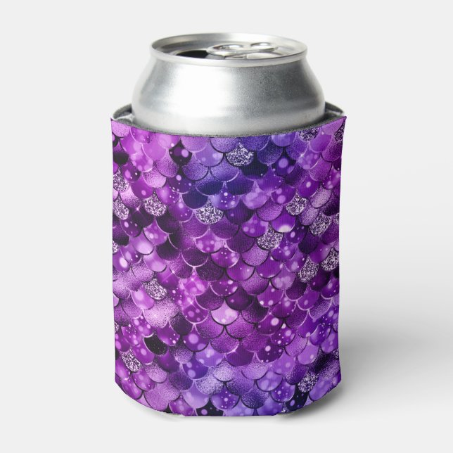 Ocean Glamour Colourful Fish Scales Pattern Can Cooler (Can Front)