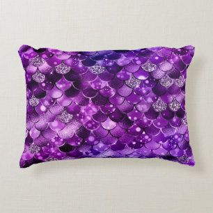 Ocean Glamour Colourful Fish Scales Pattern Decorative Cushion