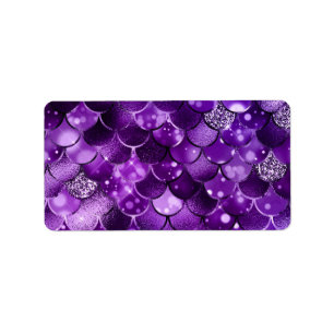 Ocean Glamour Colourful Fish Scales Pattern Label