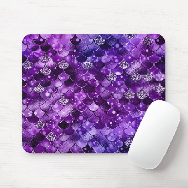 Ocean Glamour Colourful Fish Scales Pattern Mouse Pad (With Mouse)