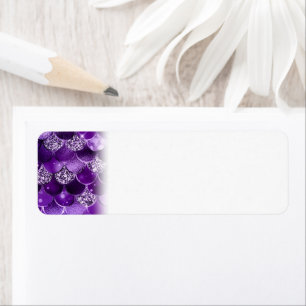Ocean Glamour Colourful Fish Scales Pattern Return Address Label