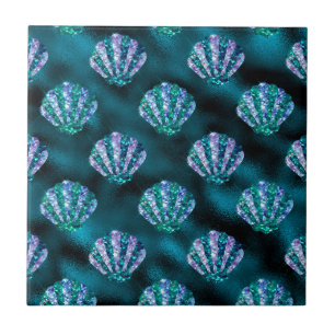 Ocean Glamour Colourful Oyster Pattern Ceramic Tile