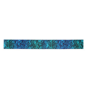 Ocean Glamour Metallic Blue & Green Glitter  Satin Ribbon