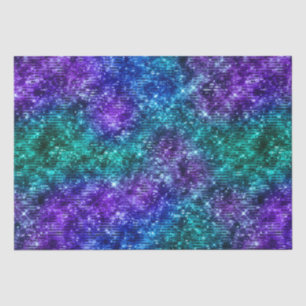 Ocean Glamour Purple and Teal Glitter Tissue Paper