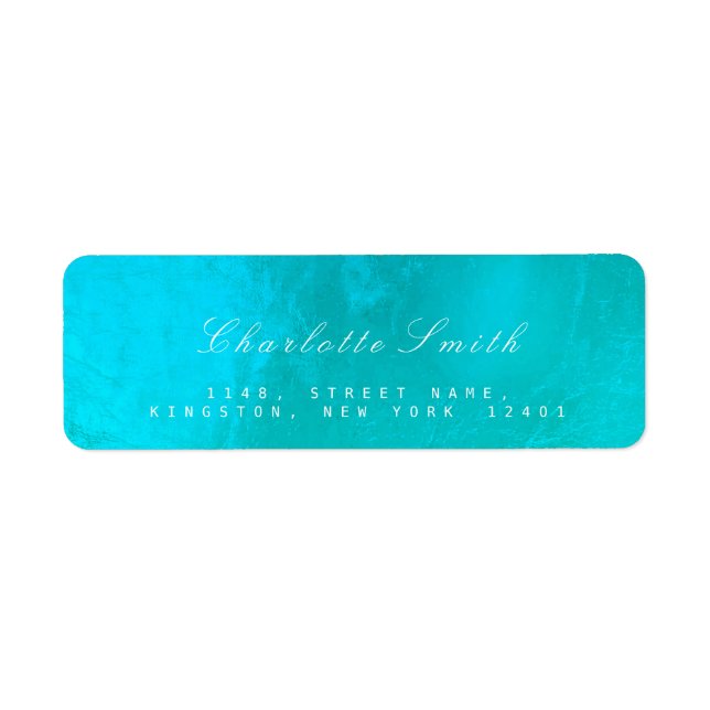 Ocean Glass Metal Return Address Labels (Front)