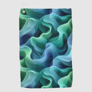 Ocean Glow Abstract Gradient Waves Pattern Golf Towel