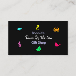 Ocean Glow_black light aquarium style multi-Icon Business Card