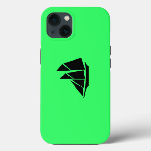 Ocean Glow_Black-on-Green Clipper Ship iPhone Case
