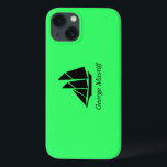 Ocean Glow_Black-on-Green Clipper Ship_personalize iPhone 13 Case<br><div class="desc">Show them who's the big skipper with our Ocean Glow,  maritime icons,  black-on-green Clipper Ship iPad Air protective cover case. To personalise it,  just add your name in the available template field,  and you're done!  For additional designing options,  click "Customise it, " and away you go.</div>