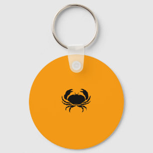 Ocean Glow_Black-on-Orange Crab Key Ring