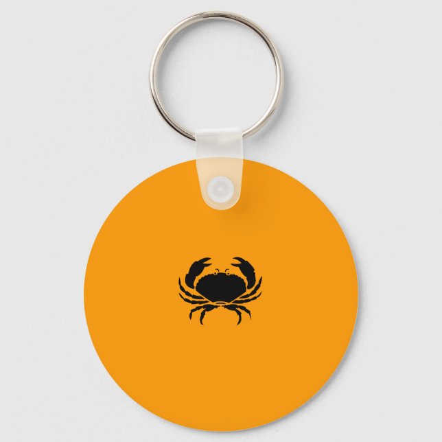 Ocean Glow_Black-on-Orange Crab Key Ring (Front)