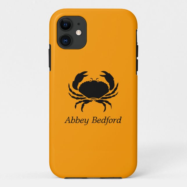 Ocean Glow_Black on Orange Crab_personalized Case-Mate iPhone Case (Back)