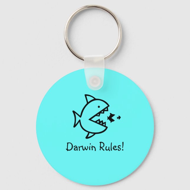 Ocean Glow_Darwin Rules! Key Ring (Front)