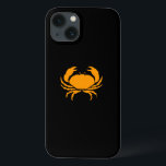 Ocean Glow_Orange on Black Crab iPhone 13 Case<br><div class="desc">Show off your crush on crustaceans with our Ocean Glow, maritime icons, orange-on-black Crab iPad Air protective cover case. Our tasty design is fully customisable. You can change the size, position, colour, and, if you're feeling really crabby, the number of crabs, along with the background colour. Just click "Customise it,...</div>