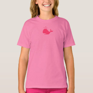 Ocean Glow_red-on-pink Whale T-Shirt