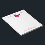 Ocean Glow_Red Whale personalised Notepad<br><div class="desc">It's no fluke! If you're feeling creative,  you can change the size and position of whale,  or the background colour.  Just click "Customise it" and let the fun begin!</div>