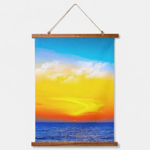 Ocean Glow: Sunset Serenity Hanging Tapestry