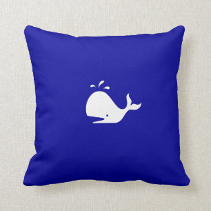 Ocean Glow_White-on-Blue Whale Cushion