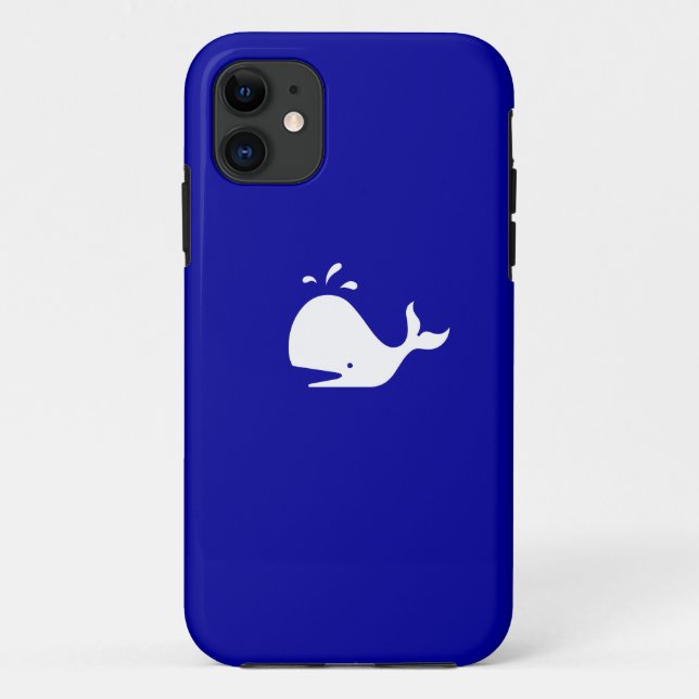 Ocean Glow_White-on-Blue Whale iPhone 5 Case-Mate Case (Back)