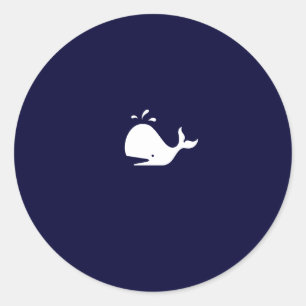 Ocean Glow_white Whale Classic Round Sticker