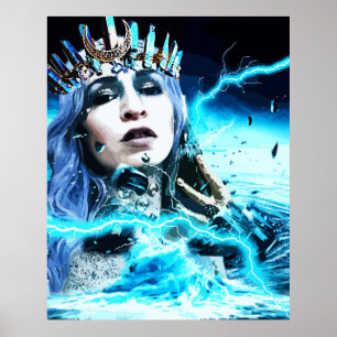 Ocean Goddess Fantasy Abstract Art Poster
