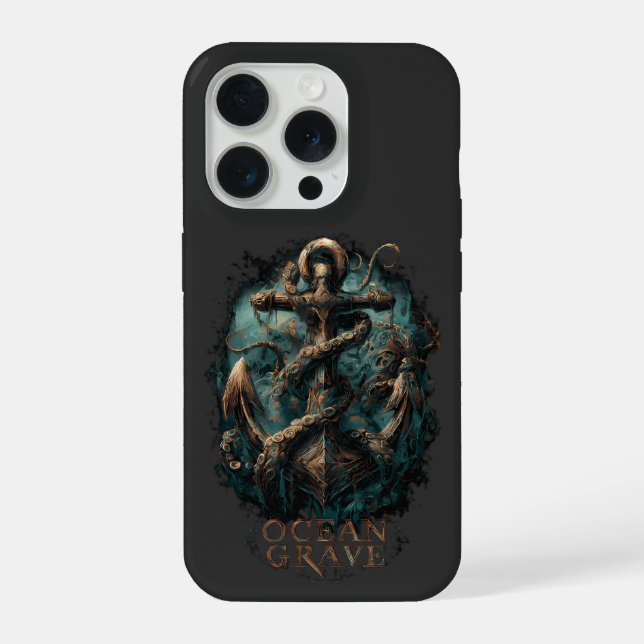 Ocean Grave Kraken Anchor Dark Fantasy iPhone Case (Back)