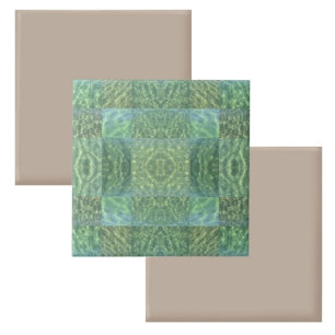 Ocean Green Blue Aquamarine Boho Chic Ceramic Tile