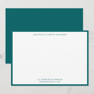 Ocean Green Classic Border Flat Note Card