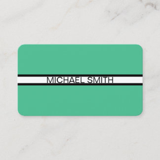 Ocean Green Professional White Black Modern Business Card