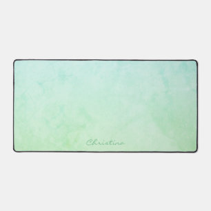 Ocean Green Signature Name on a Green Blue Ombré Desk Mat