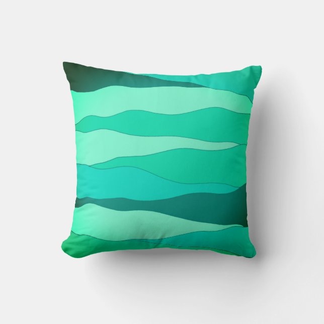 Ocean Green Throw Pillow (Front)