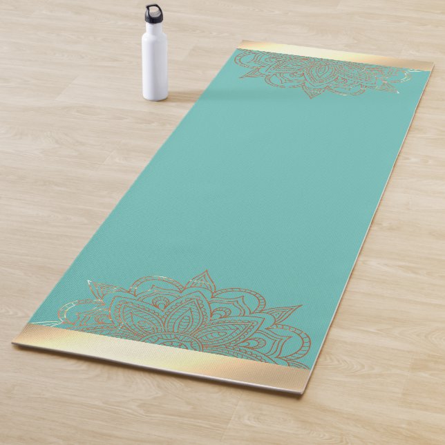Ocean green with mandala yoga mat (In Situ)