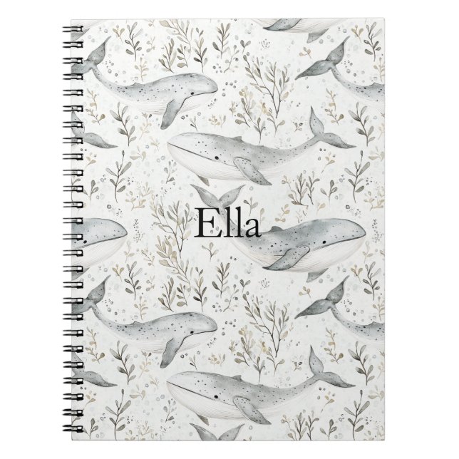 Ocean Grey Whales Notebook (Front)