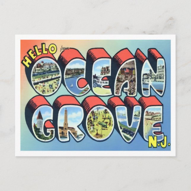 Ocean Grove, New Jersey Big Letters Postcard (Front)