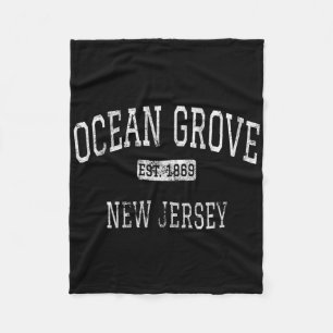 Ocean Grove New Jersey Nj Vintage Fleece Blanket