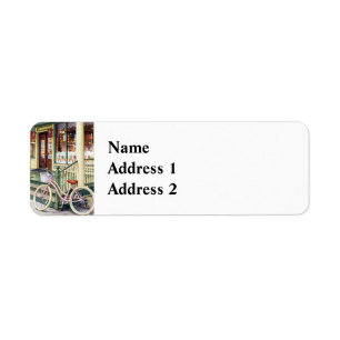 Ocean Grove NJ– Bicycle in Front of Ice Cream Shop Return Address Label